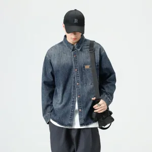 Minimalist Gradient Denim Denim Jacket for Stylish Men