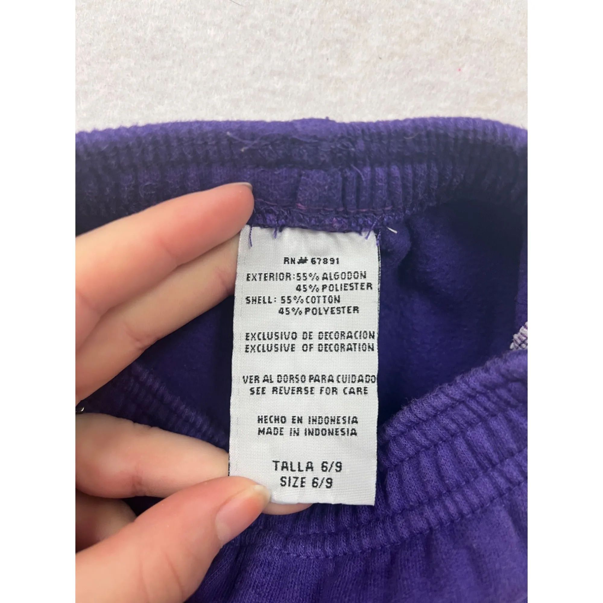 Minnesota Vikings NFL Baby Purple & White Sweatpants 6-9M #6447
