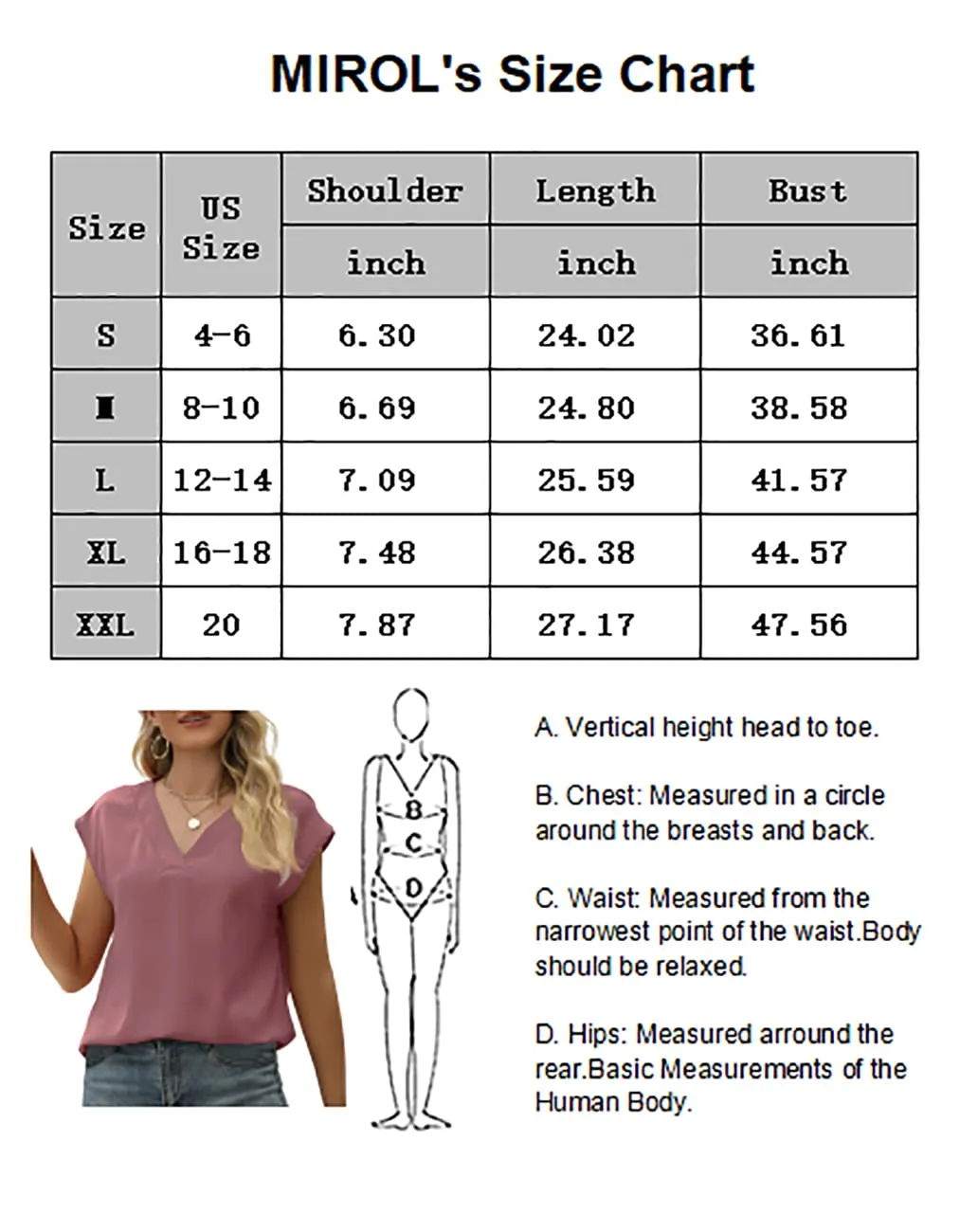 MIROL Women's Cap Sleeve Silk Tops V Neck Satin Blouse Solid Elegant Loose Fit Shirts Pink
