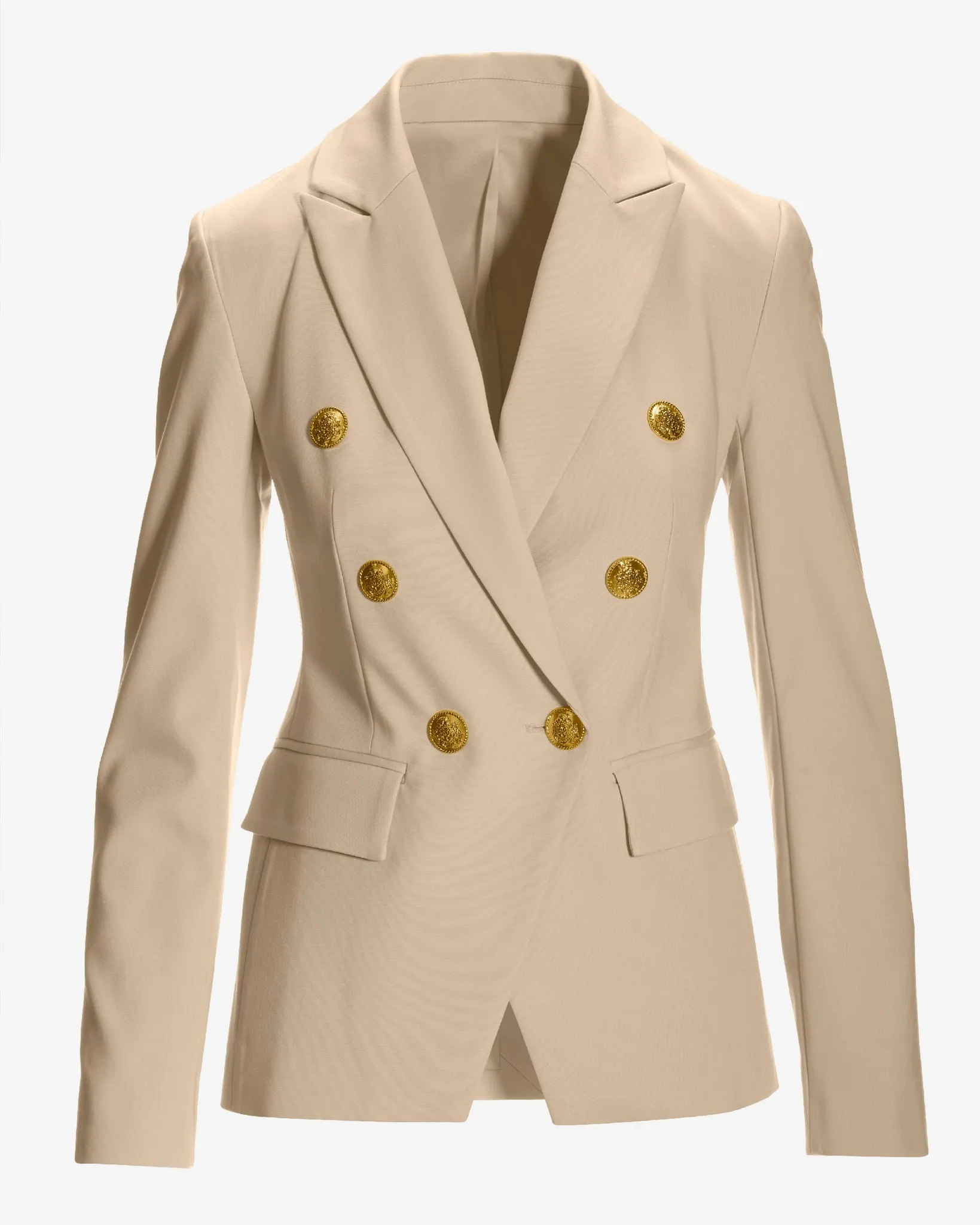 Modern Double-Breasted Blazer Pearl