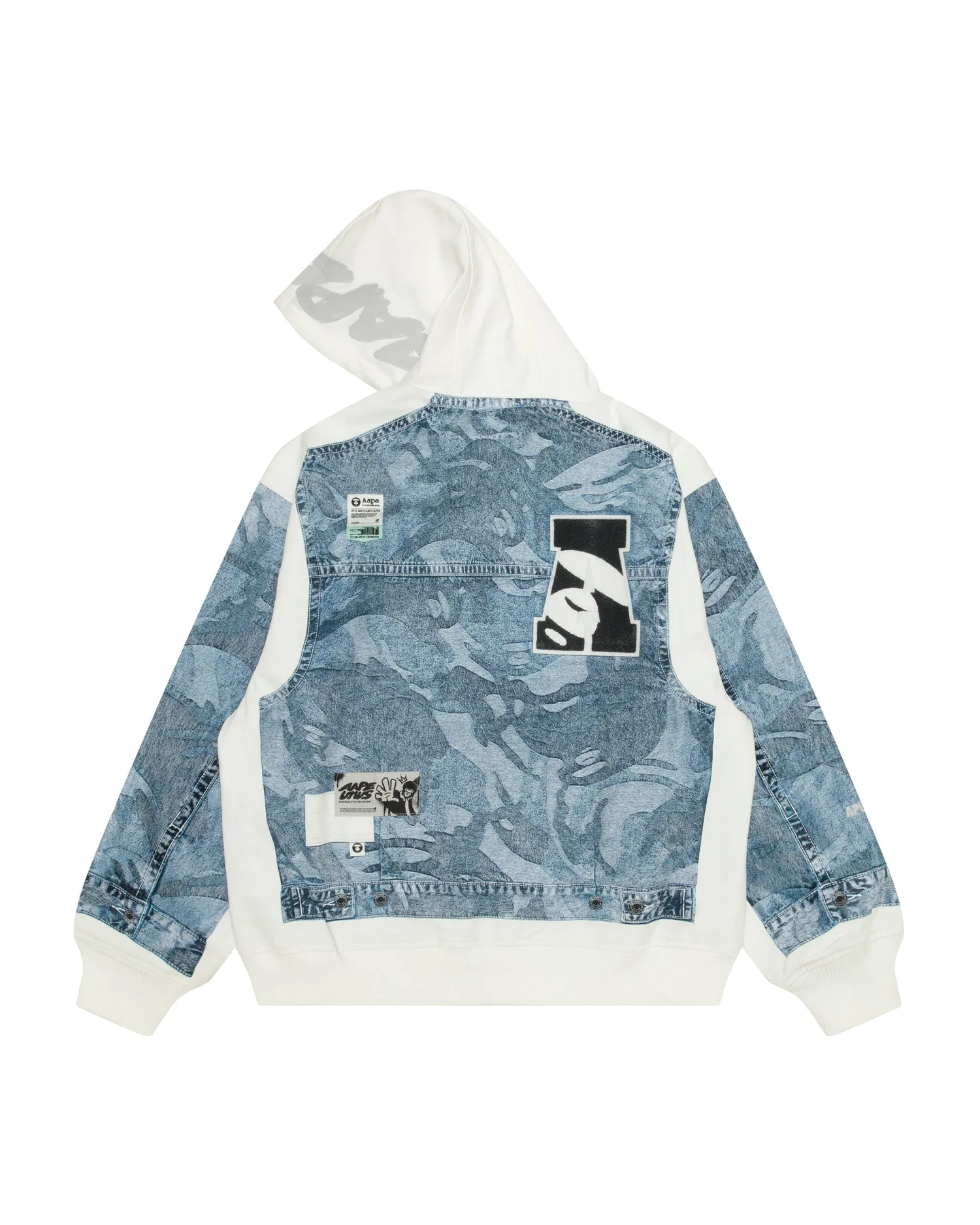 Moonface logo denim hoodie jacket