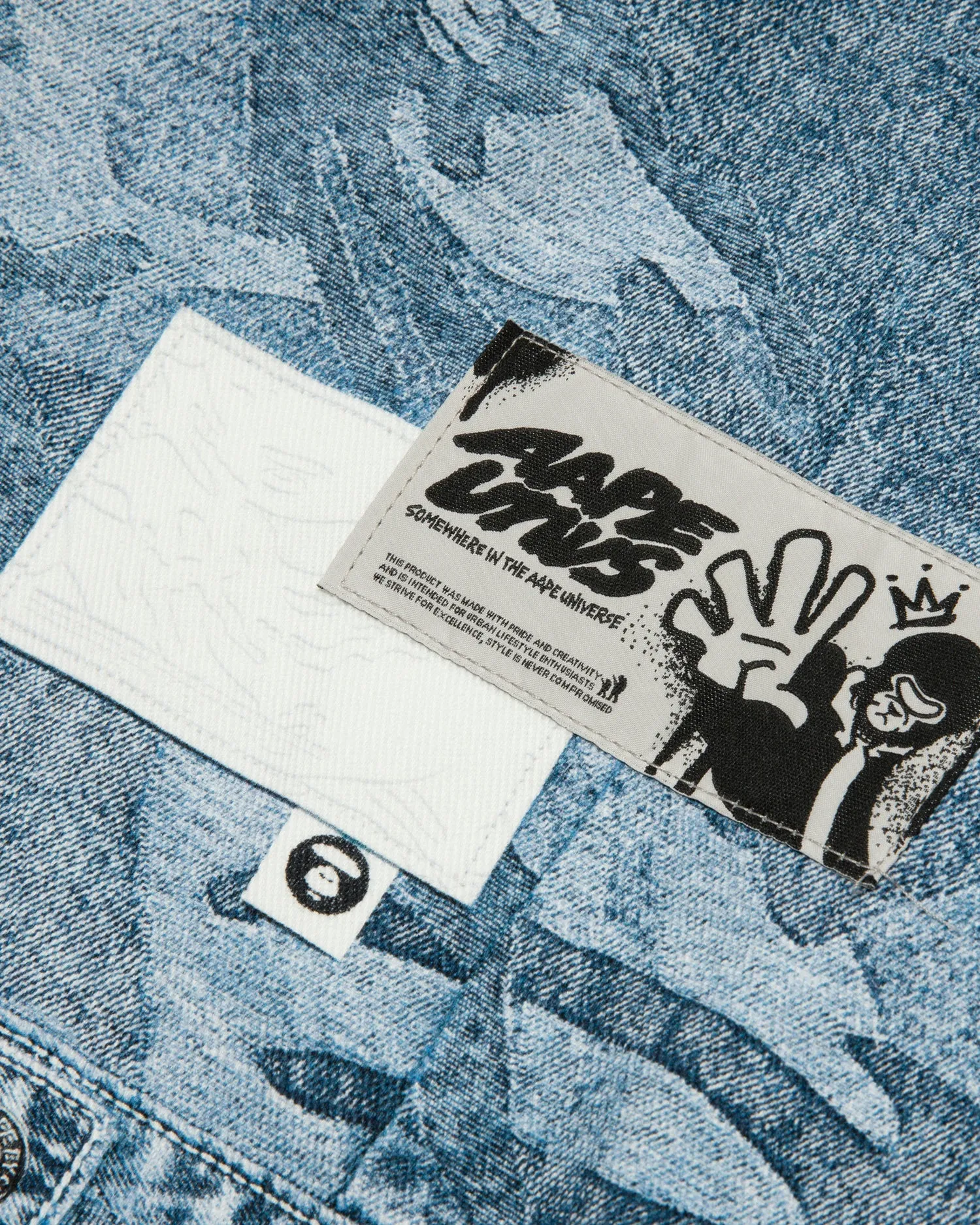 Moonface logo denim hoodie jacket