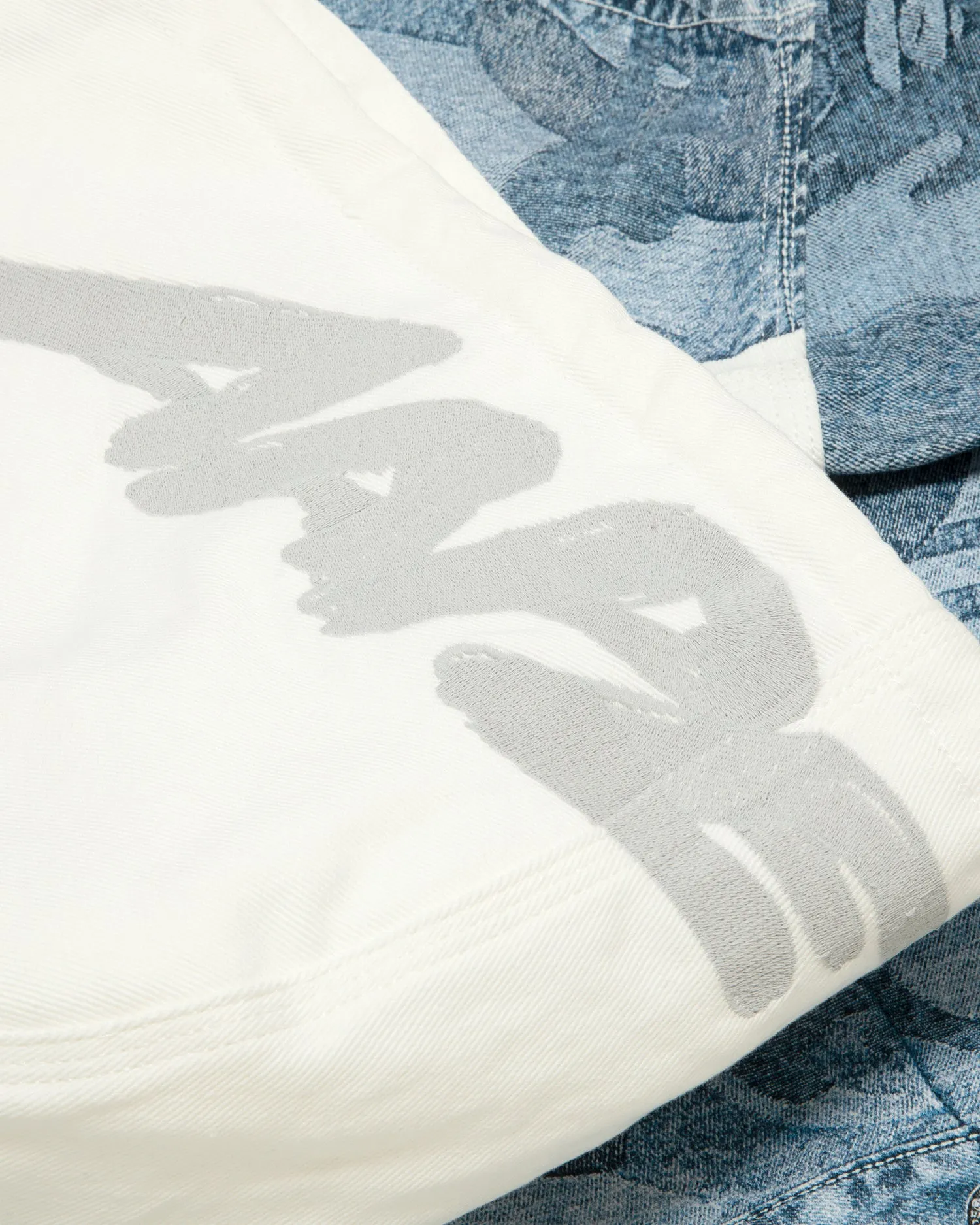 Moonface logo denim hoodie jacket