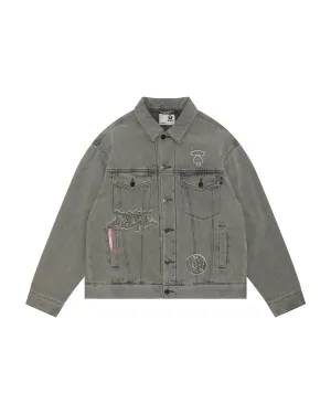 Moonface logo denim jacket