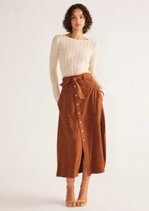 MOS the Label - Natalie Suede Skirt - Suede Tan
