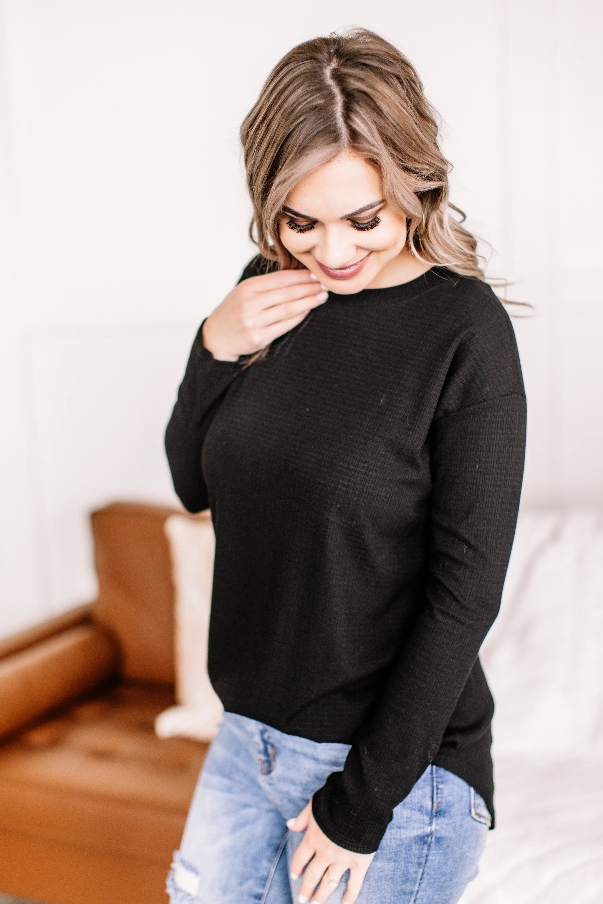 Never Be Basic Top In Black