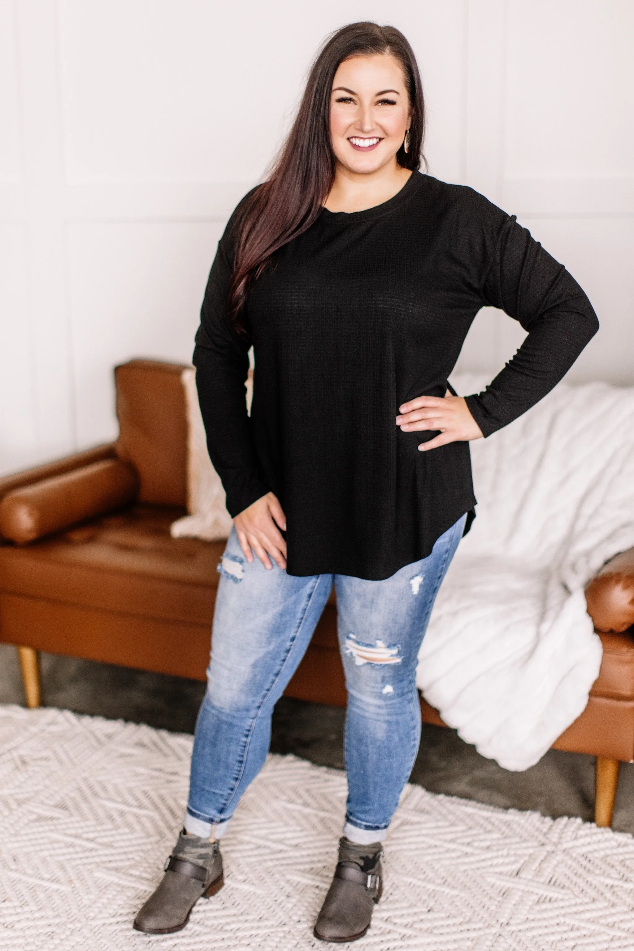 Never Be Basic Top In Black