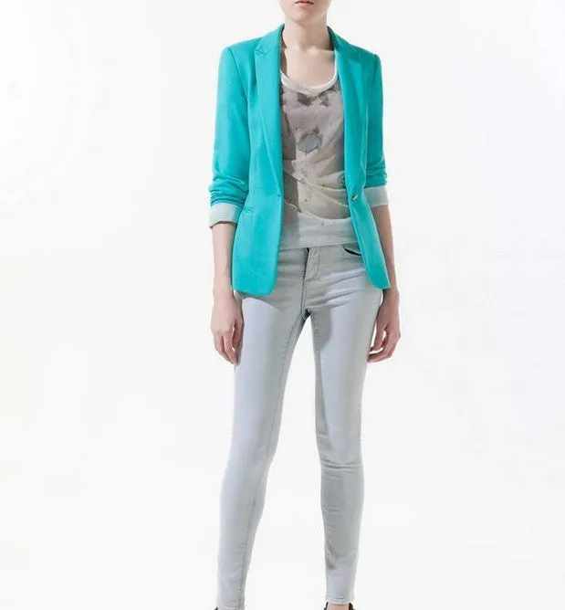 NEW blazer women suit blazer foldable brand jacket made of cotton & spandex with lining Vogue refresh blazers