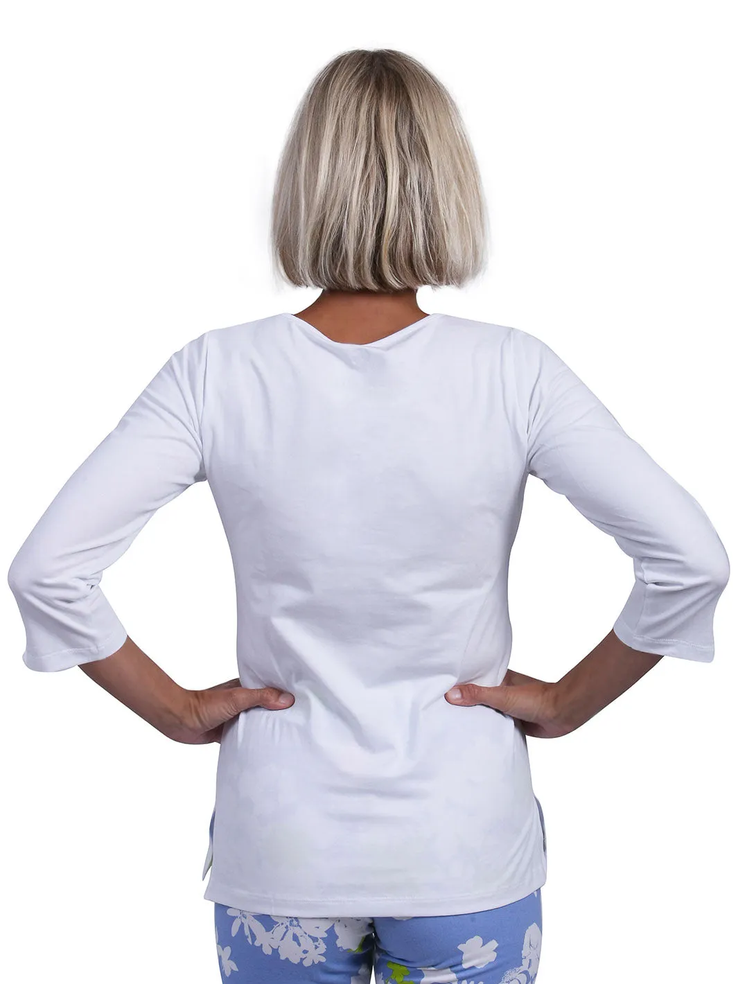 Nicole V-Neck Top White