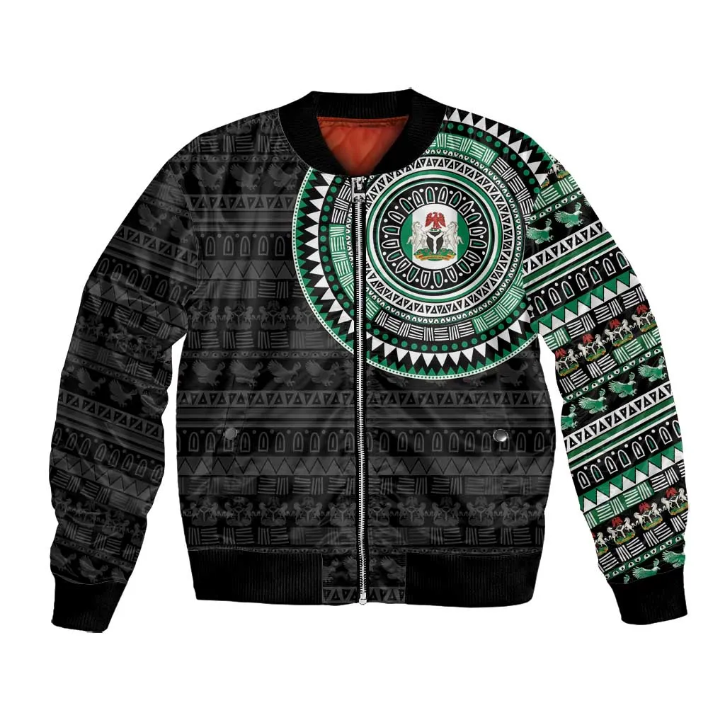 Nigeria African Tribal Pattern Bomber Jacket Chest Arm Tattoo LT15