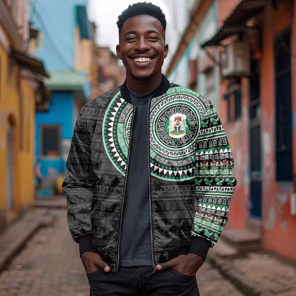 Nigeria African Tribal Pattern Bomber Jacket Chest Arm Tattoo LT15