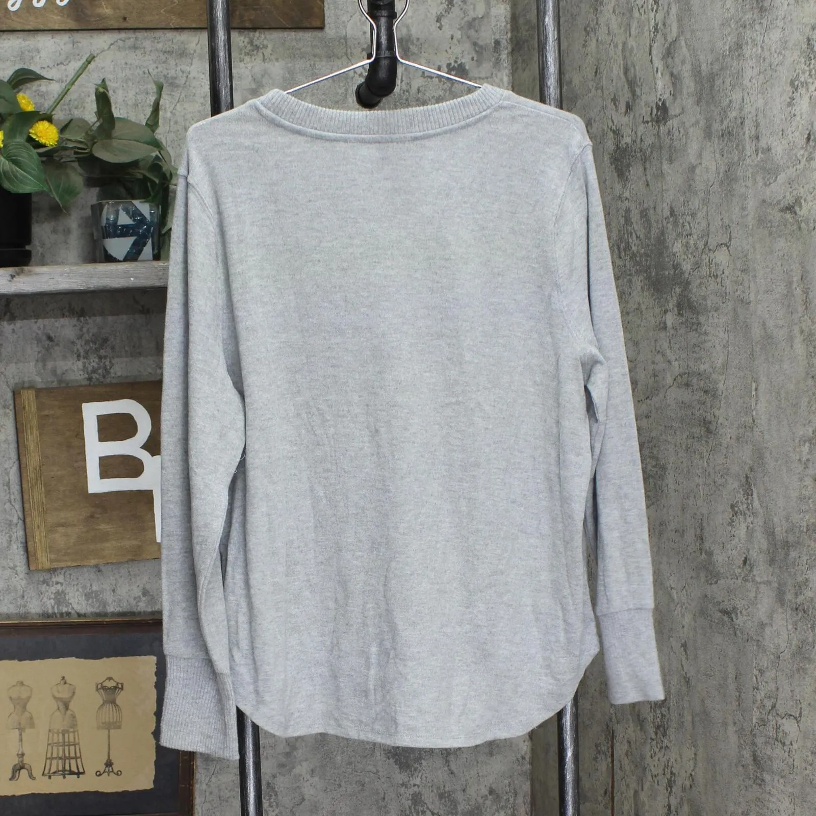Nine West Women's Long Sleeve Soft Top 16792efc4f0677 Heather Gray 2XL