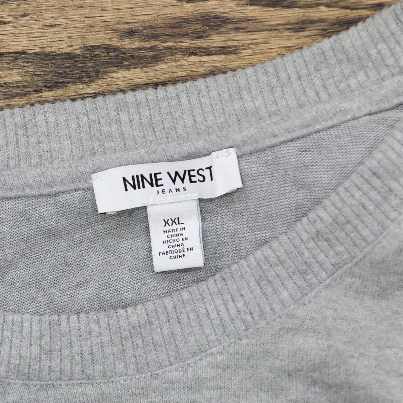 Nine West Women's Long Sleeve Soft Top 16792efc4f0677 Heather Gray 2XL