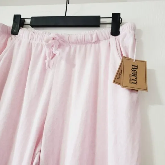 NWT Born Soft Blush Pink Tapered Lounge Drawstring Jogger Pajama Pants XL