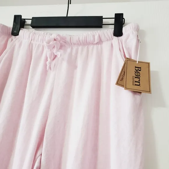 NWT Born Soft Blush Pink Tapered Lounge Drawstring Jogger Pajama Pants XL