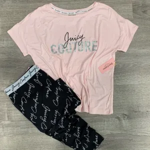 *NWT Juicy Couture Pink Sleepwear Loungewear Pajama Set Jogger Style Pants