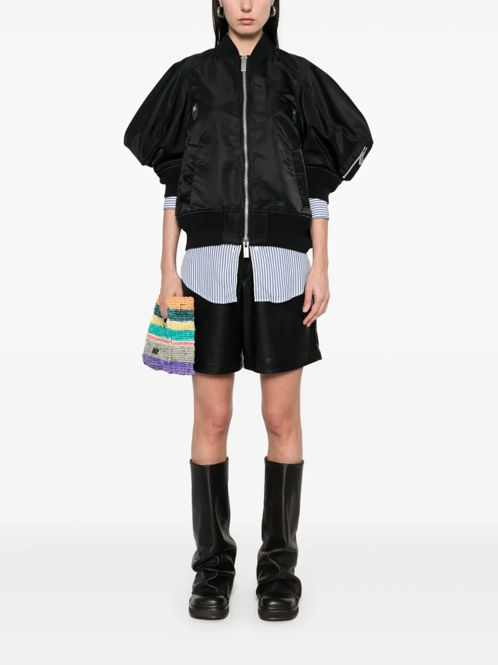 Nylon bomber jacket