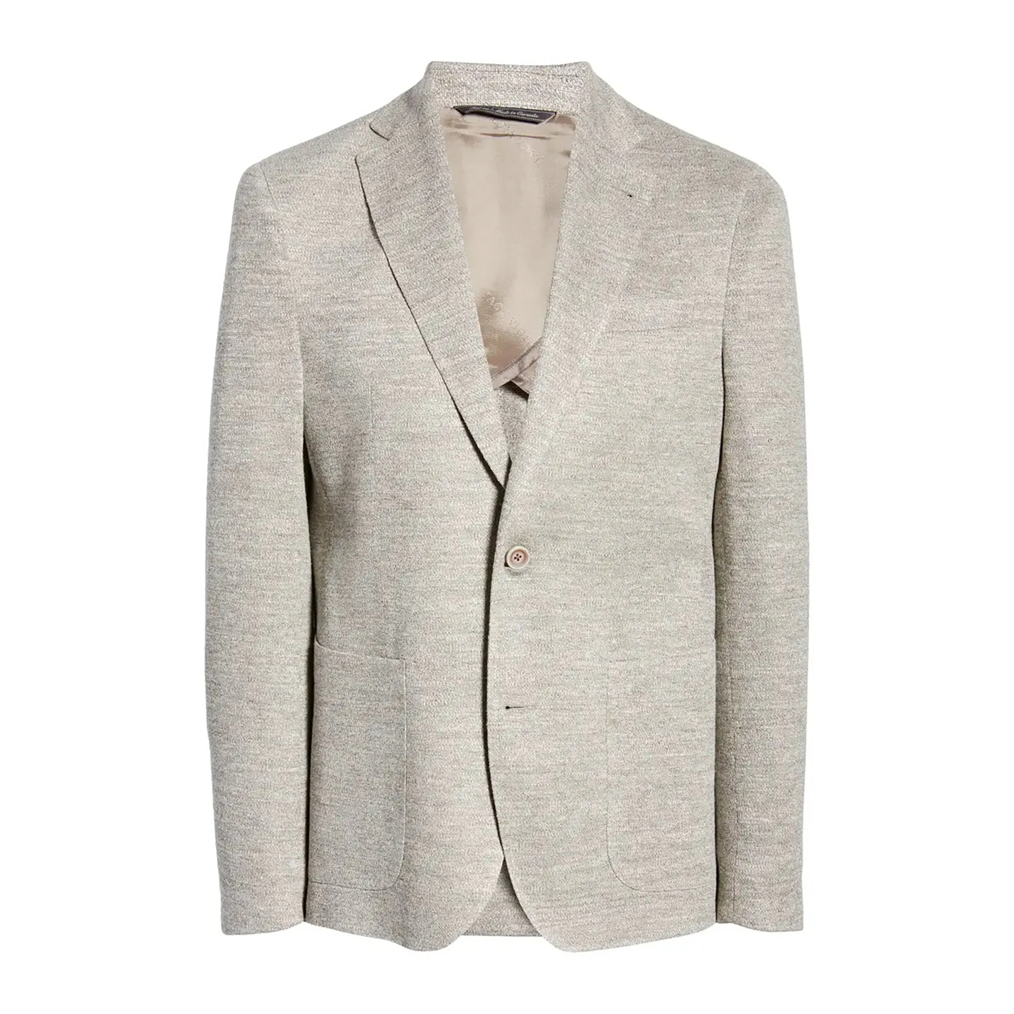 Oatmeal Mouliné Hampton Contemporary Fit Linen Knit Sport Jacket - Jack Victor