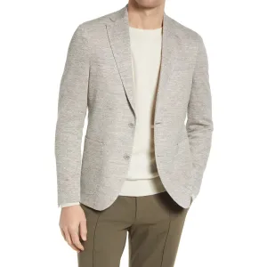 Oatmeal Mouliné Hampton Contemporary Fit Linen Knit Sport Jacket - Jack Victor