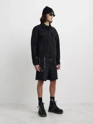 Off-White Meteor Slim Denim Jacket Black