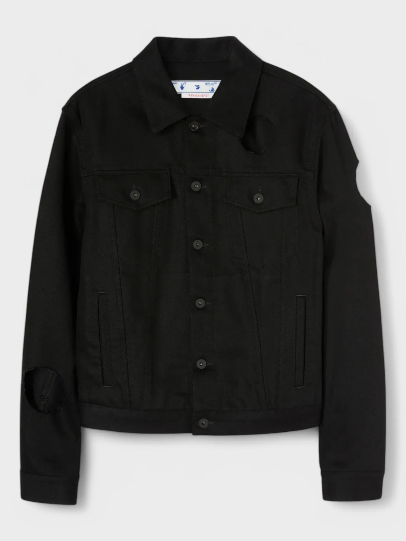 Off-White Meteor Slim Denim Jacket Black