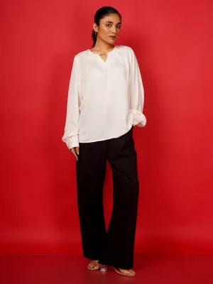 Off White Plain Basic Top