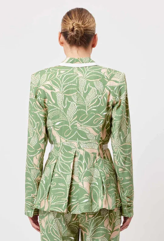 Once Was - Granada Linen Viscose Blazer - Jungle Tropico
