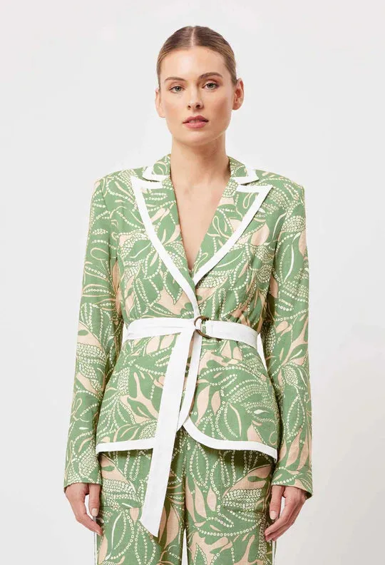 Once Was - Granada Linen Viscose Blazer - Jungle Tropico