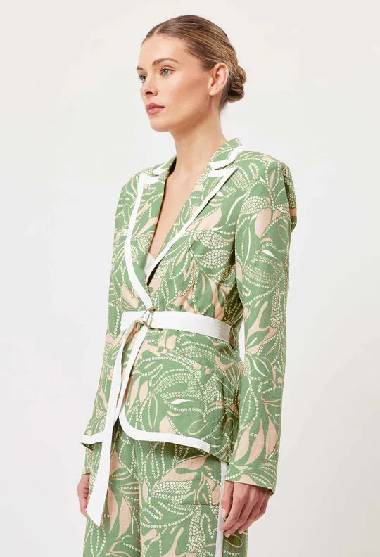 Once Was - Granada Linen Viscose Blazer - Jungle Tropico