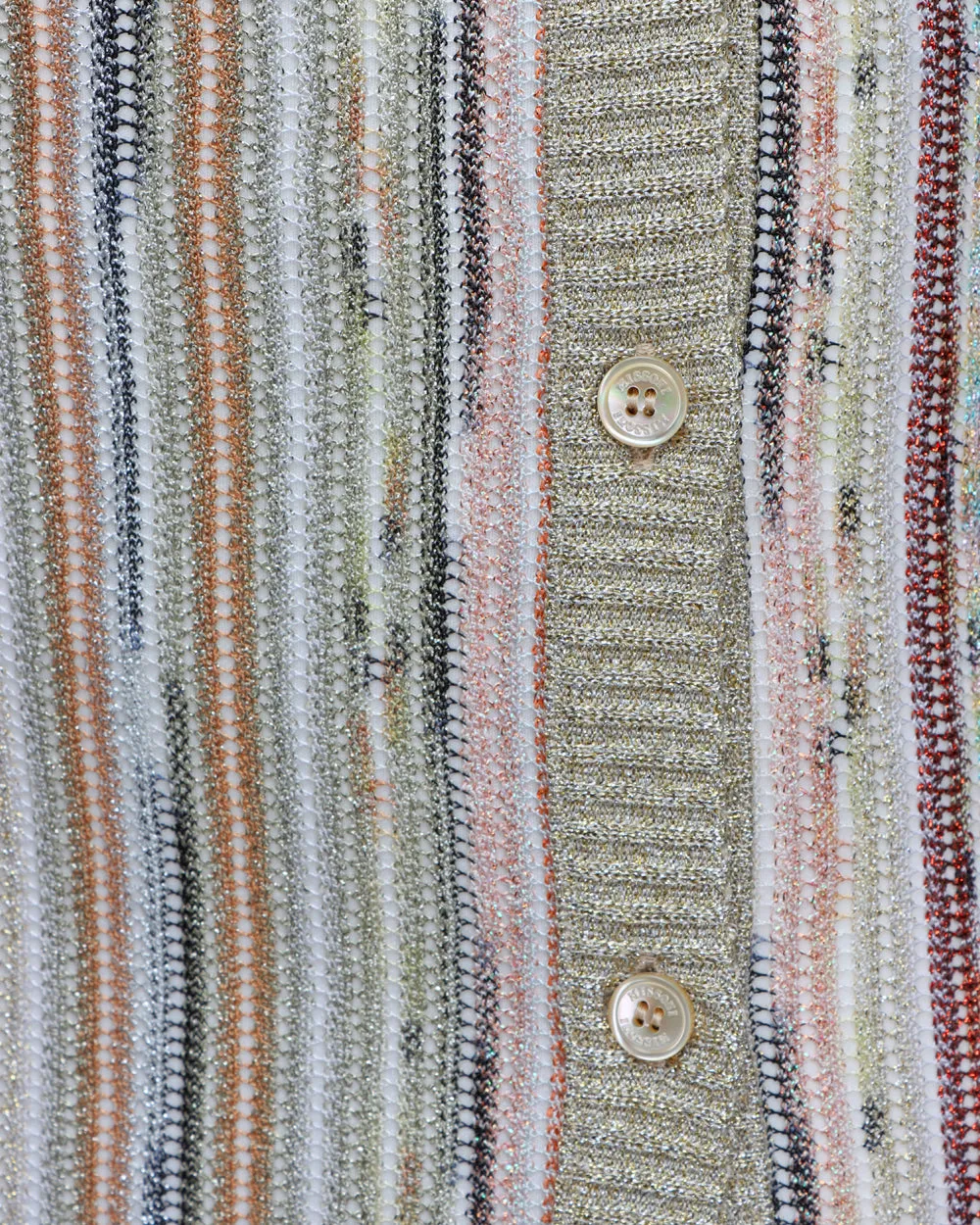 Orange and Grey Stripe Lamé Mini Skirt