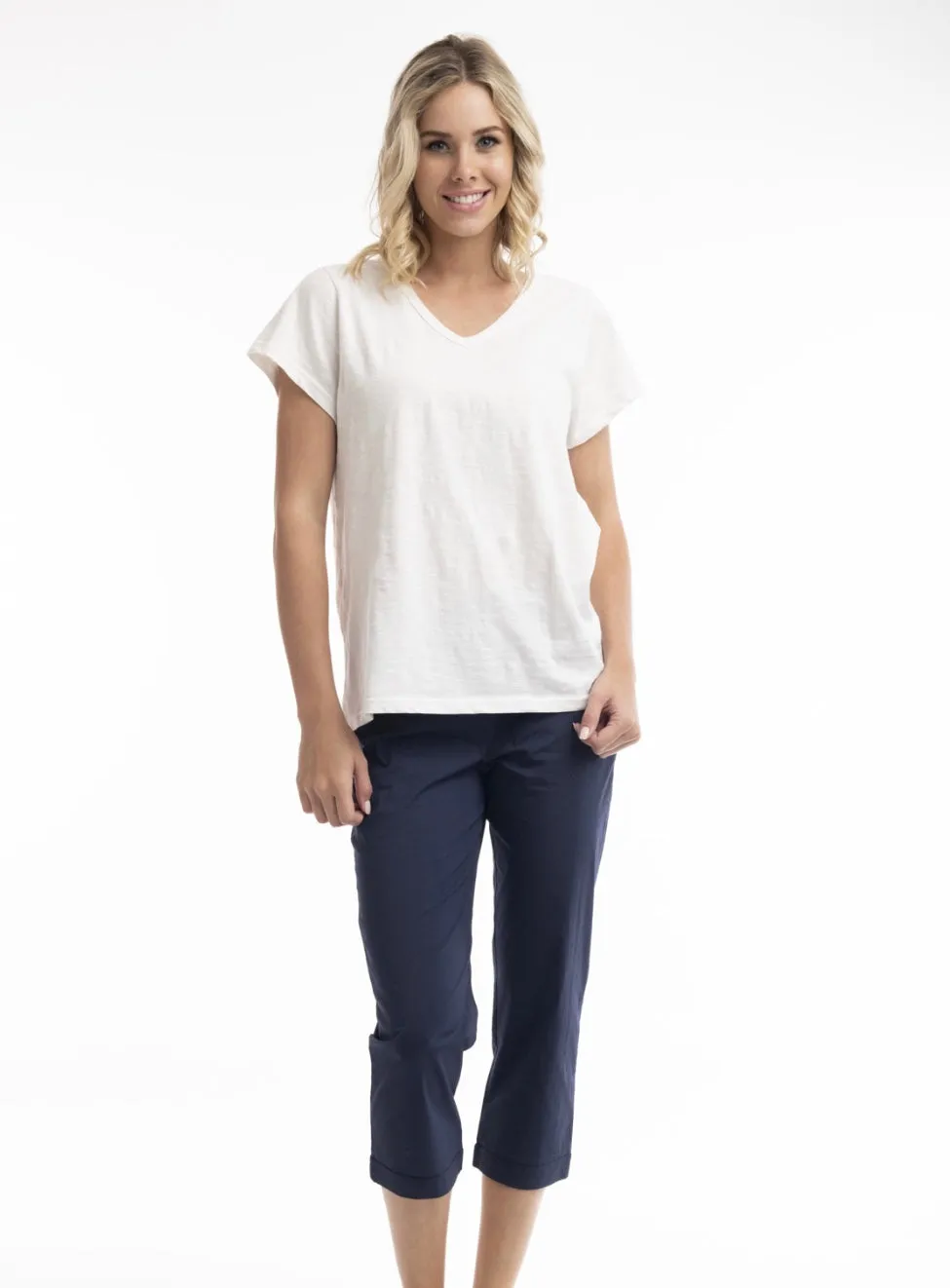 Orientique Basic T Shirt In Black   White   Coral