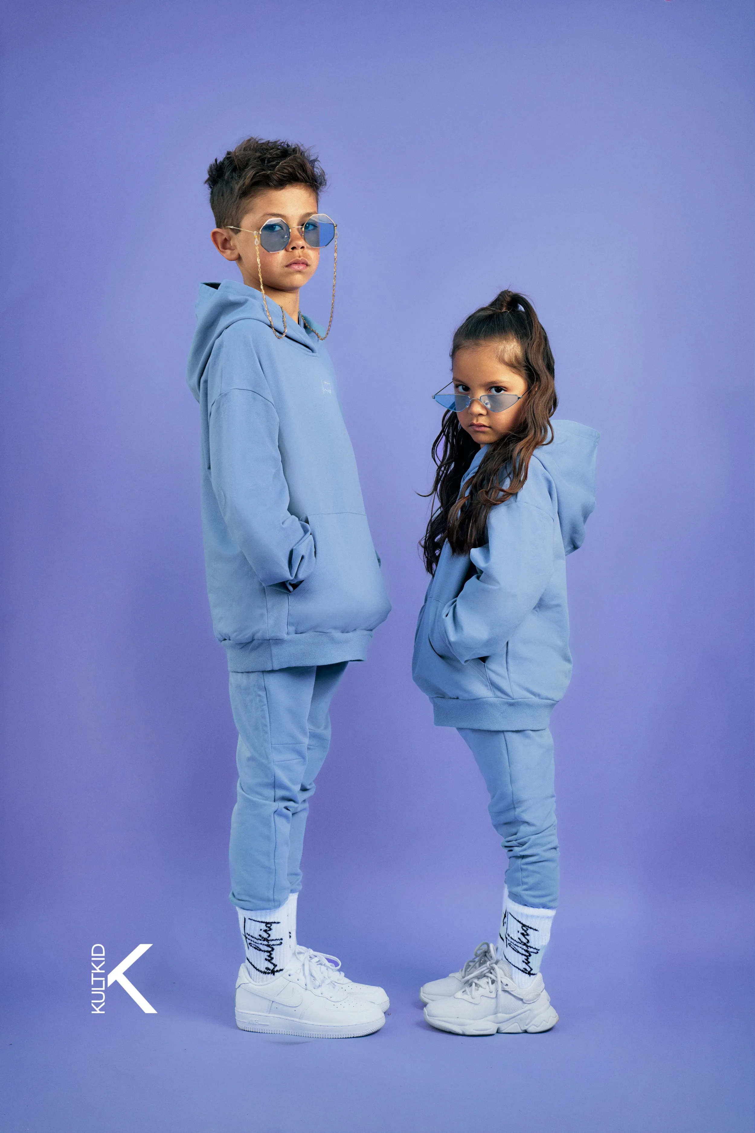 Oversized Hoodie & Tapered Skinny Joggers Set in Ocean Blue