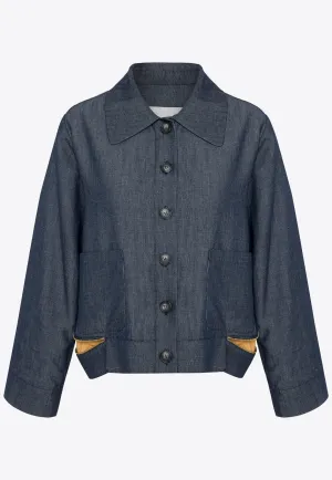 Oversized Zipped Denim Jacket