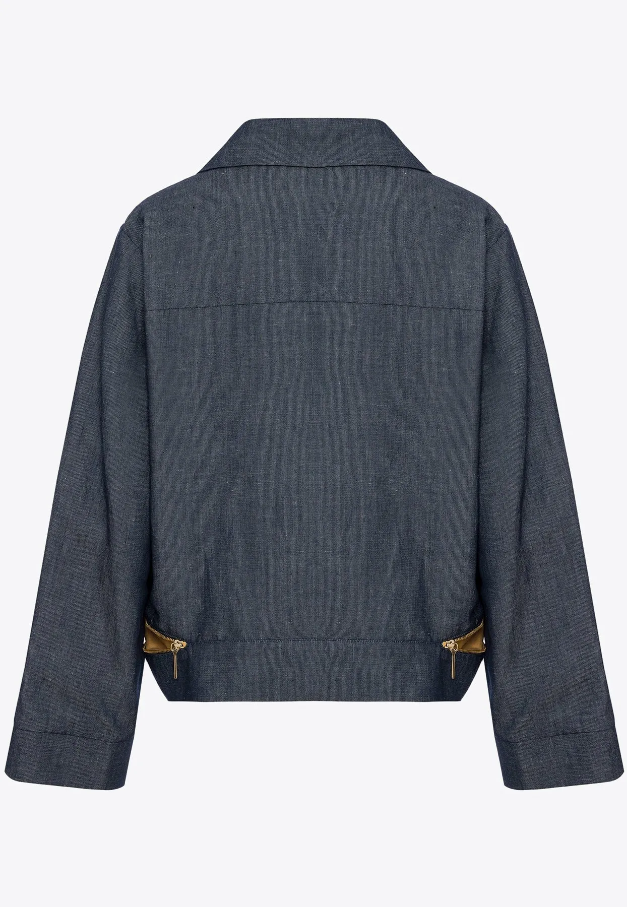 Oversized Zipped Denim Jacket