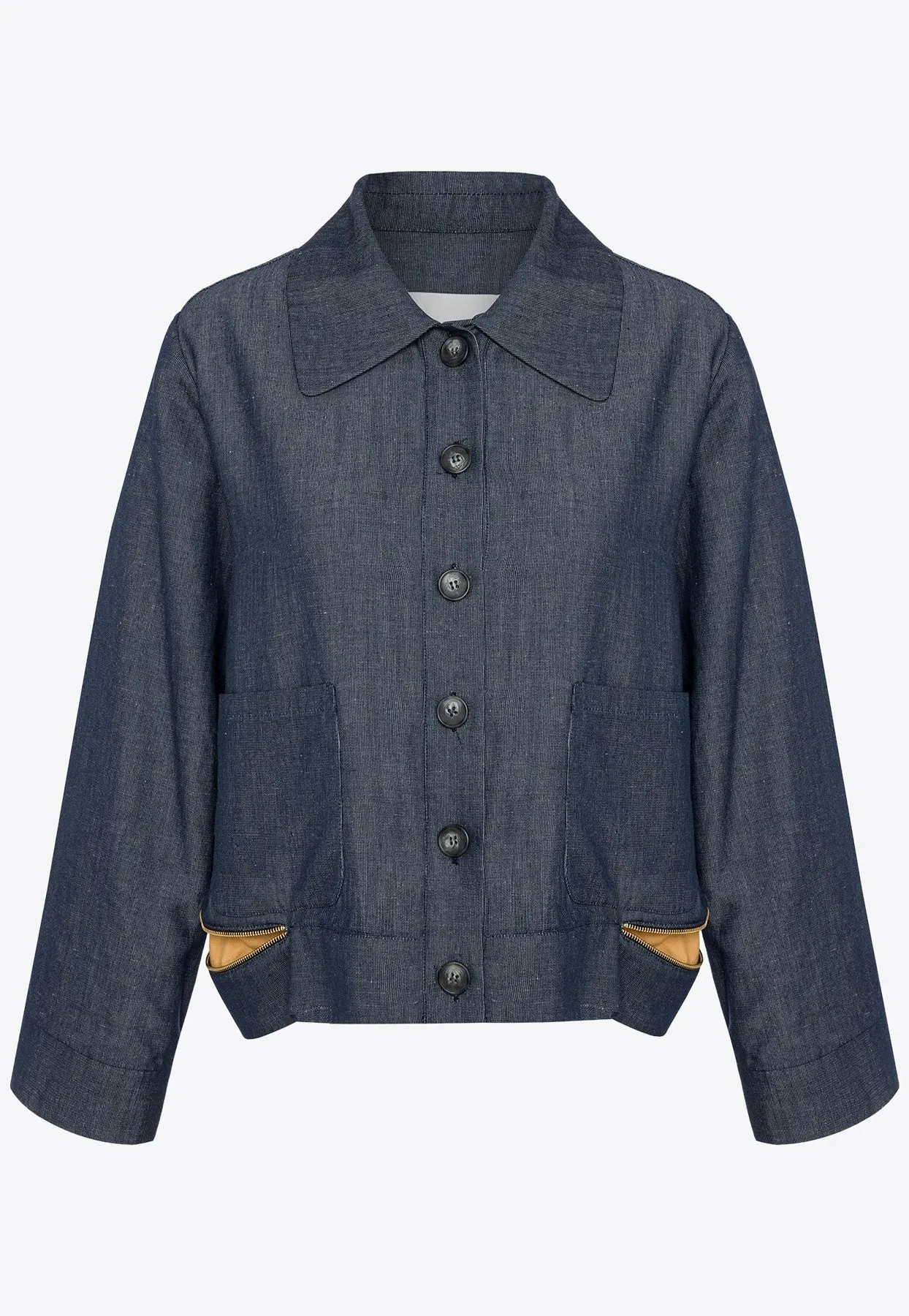 Oversized Zipped Denim Jacket