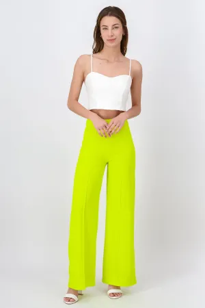 Pantalón Wide Leg Cintura Alta Costuras