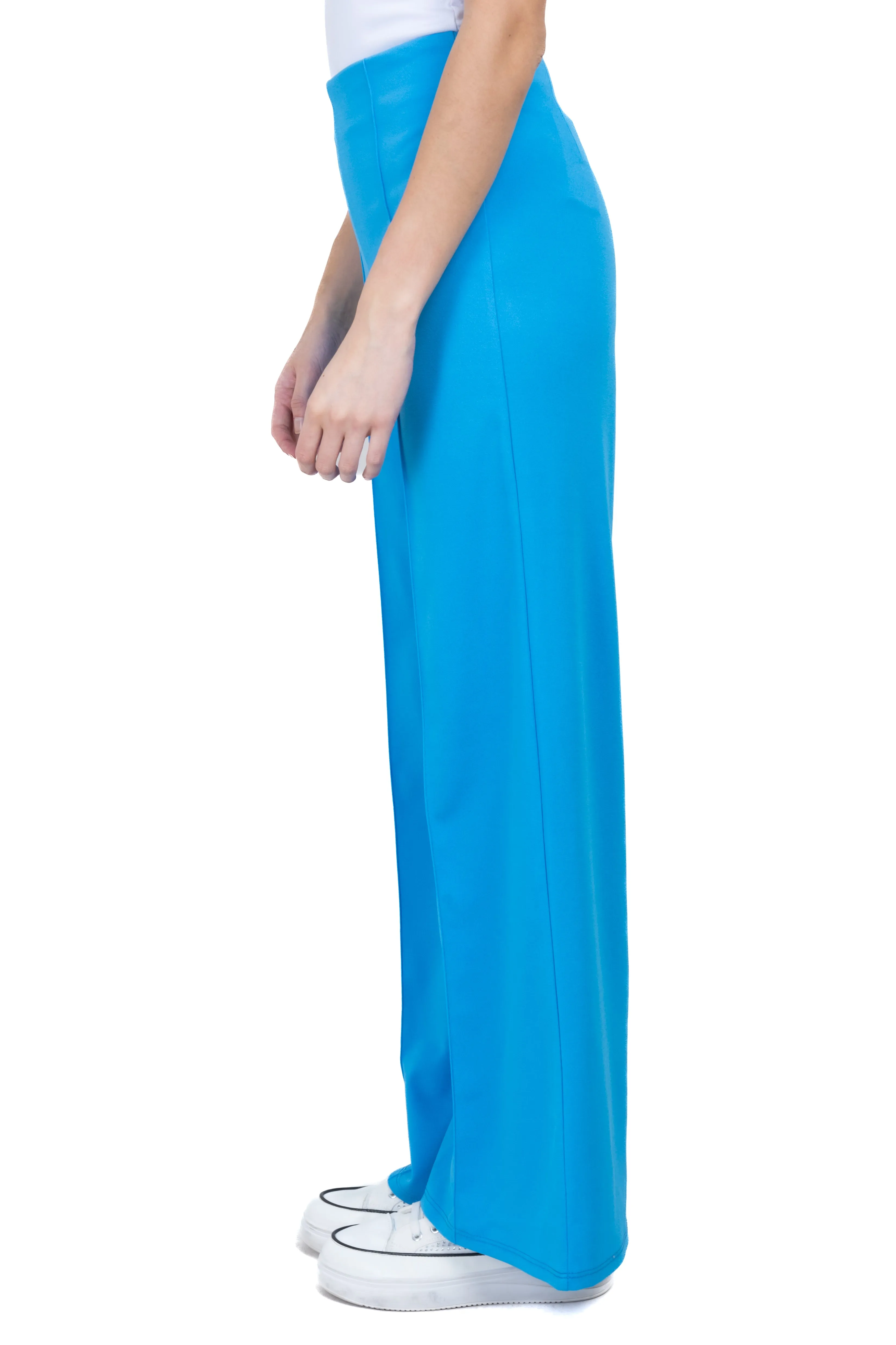 Pantalón Wide Leg Cintura Alta Costuras
