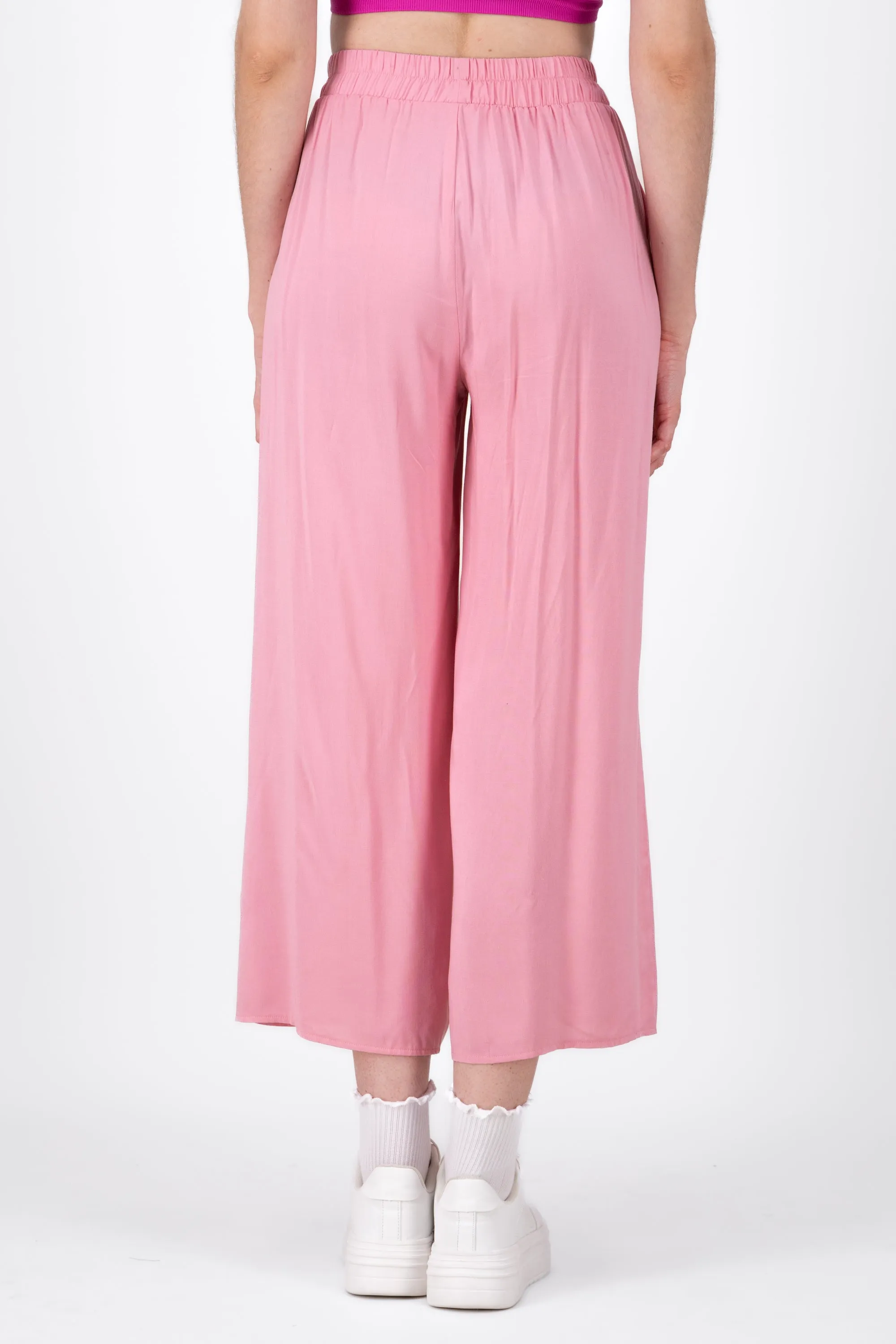 Pantalón Wide Leg Cintura Alta Fruncida