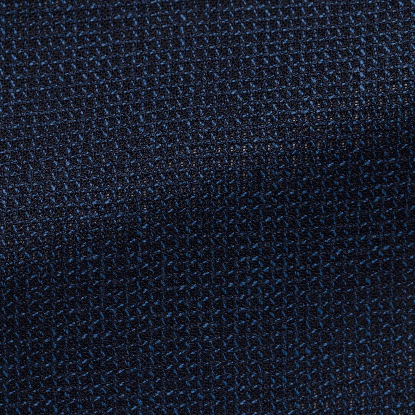 Paolo Oliveira Navy Open Weave Merino Wool, Cotton & Linen Blend with Micro Check