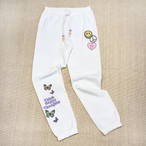 Paper Flower Think Happy Thoughts Pants