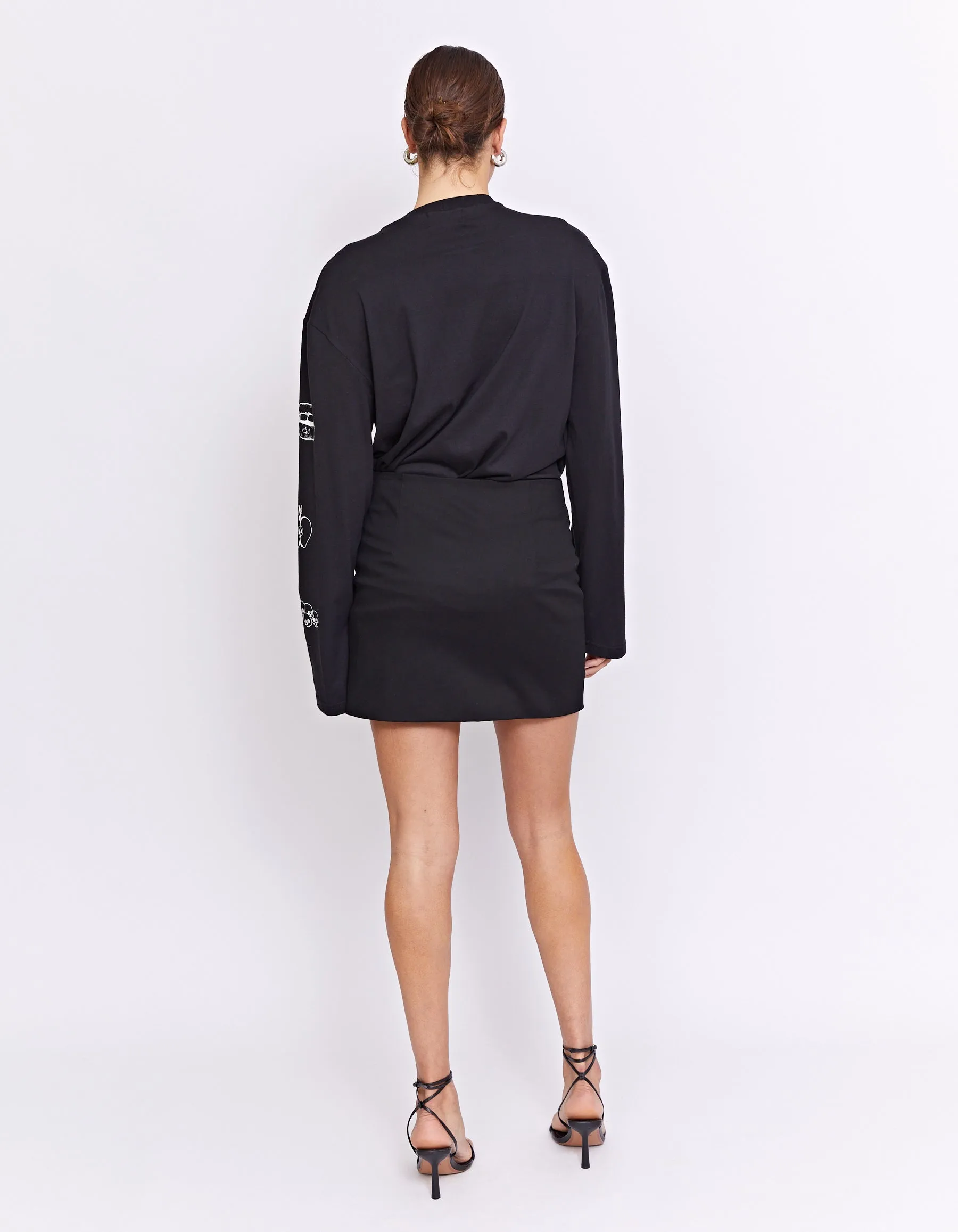 PARKS RHINESTONE SKIRT | BLACK