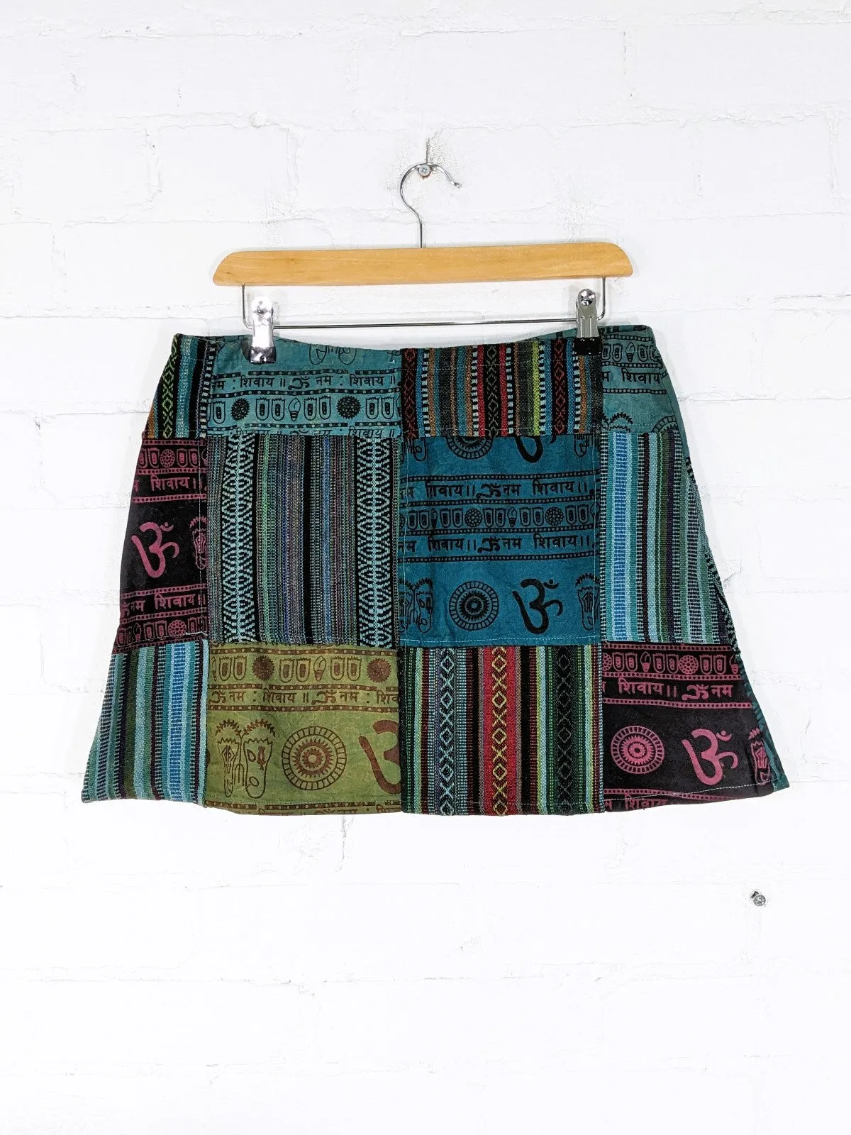 Patchwork Mini Skirt Rust
