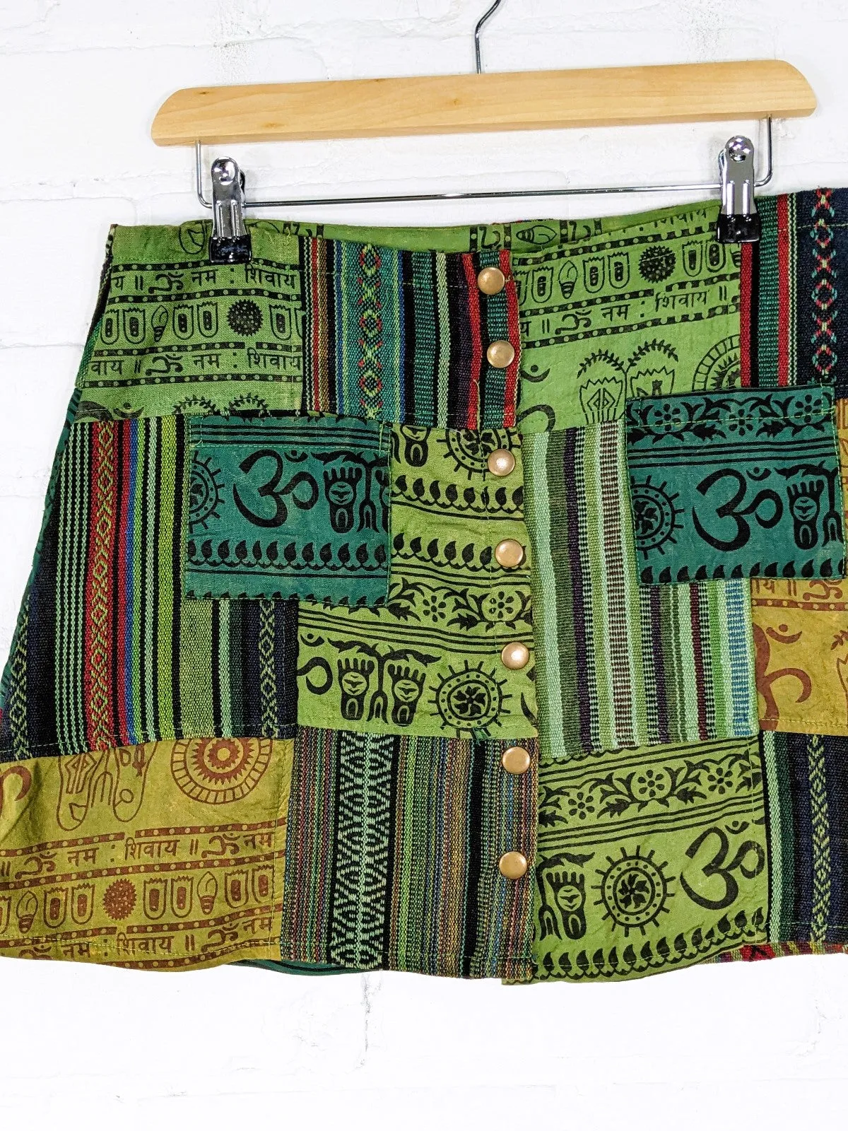 Patchwork Mini Skirt Rust