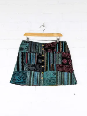 Patchwork Mini Skirt Rust