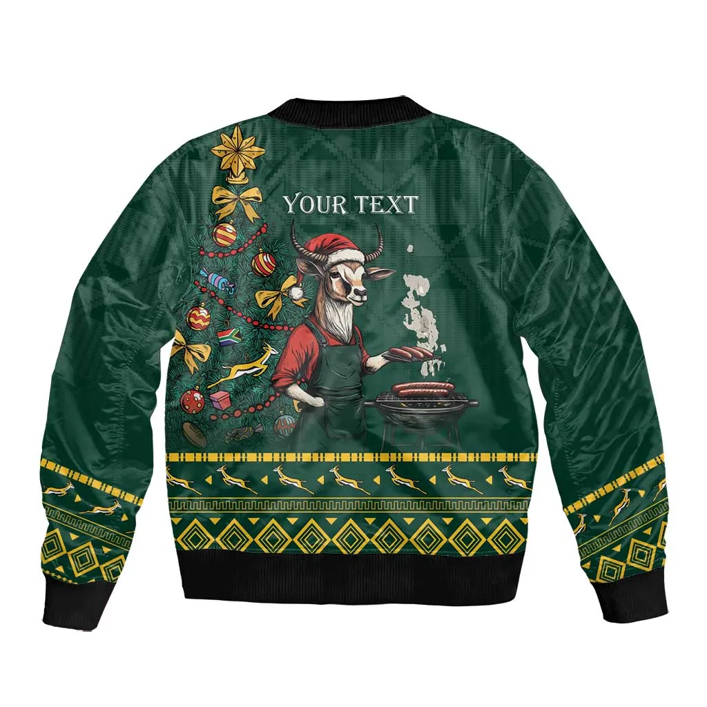 Personalised South Africa Bomber Jacket Springbok Christmas Braai LT7