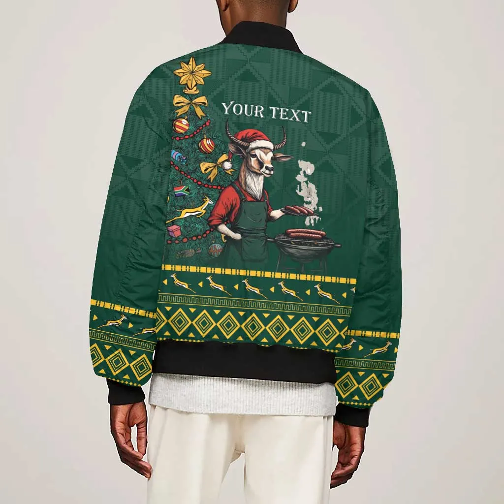 Personalised South Africa Bomber Jacket Springbok Christmas Braai LT7