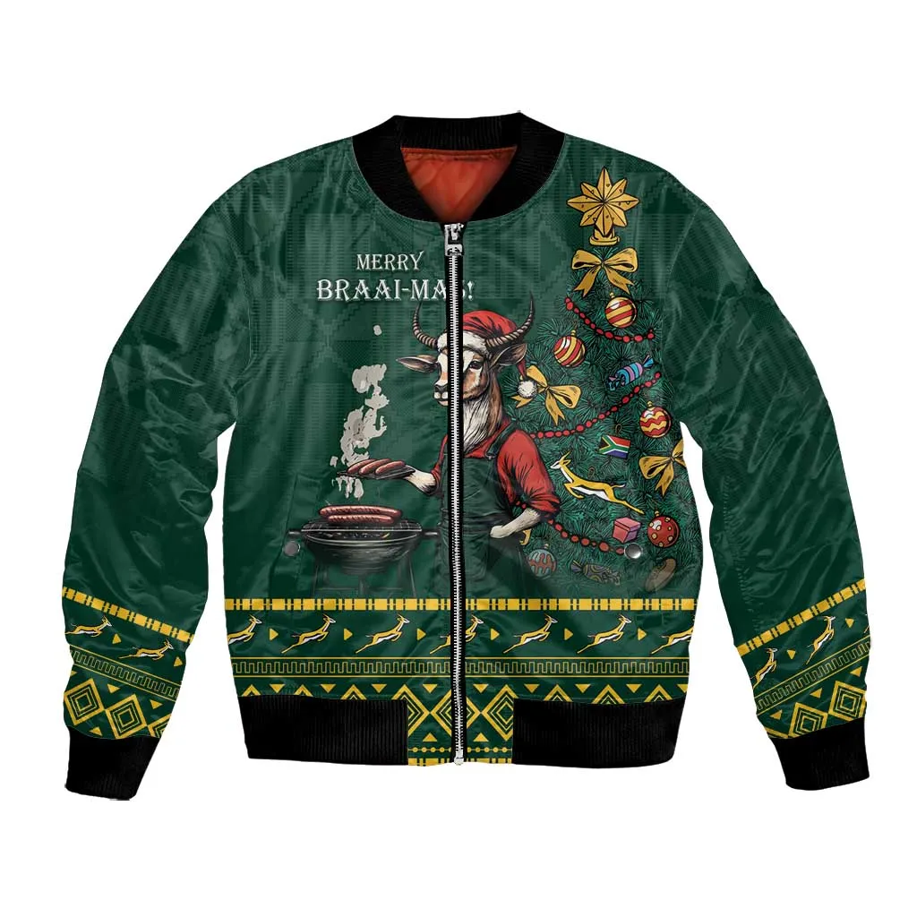 Personalised South Africa Bomber Jacket Springbok Christmas Braai LT7