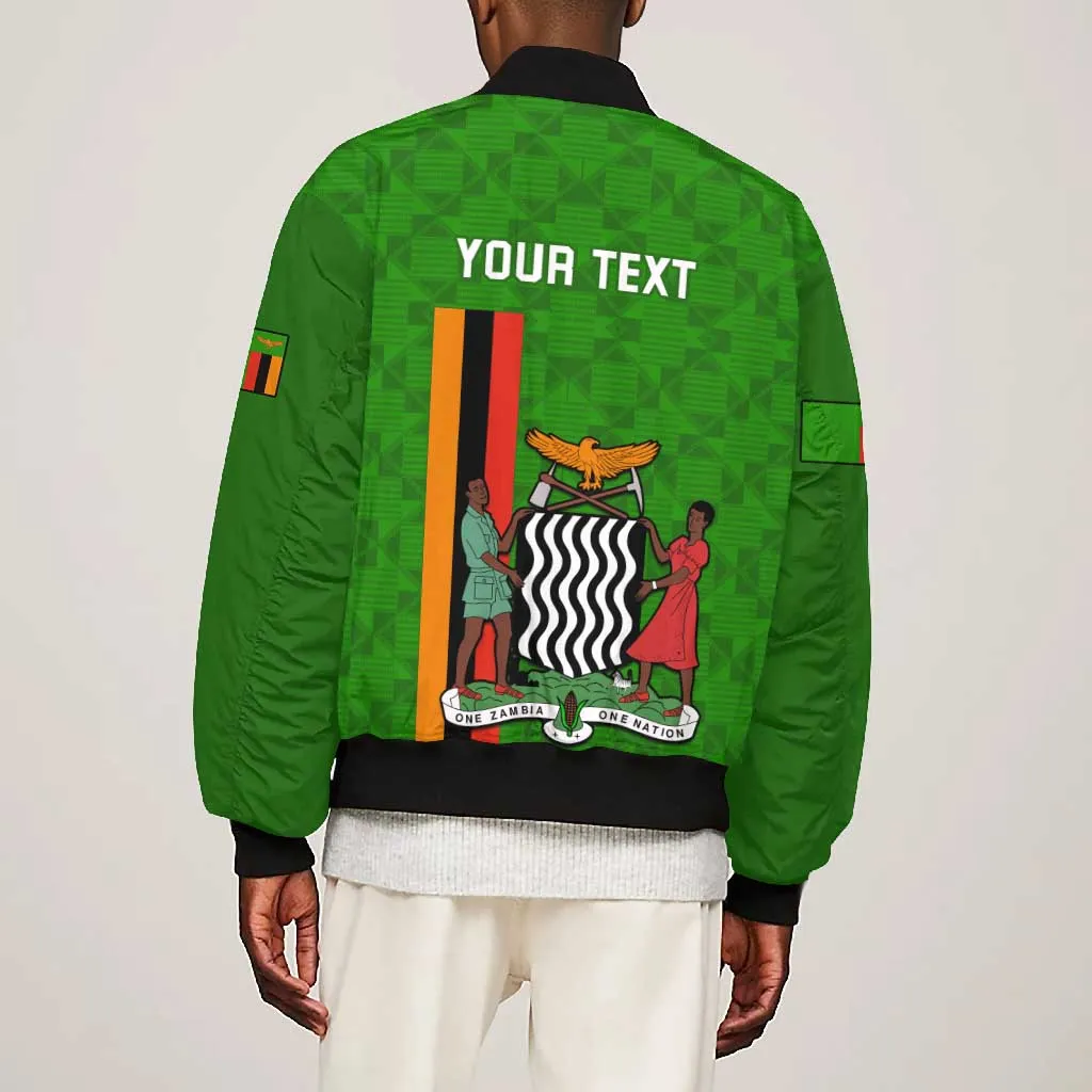 Personalised Zambia Independence Day Bomber Jacket Kente Pattern LT14