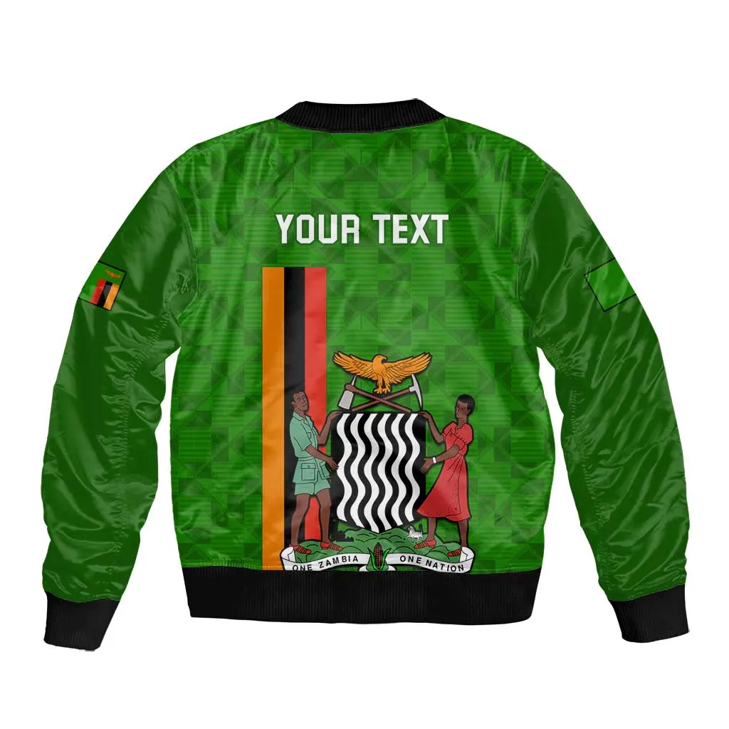 Personalised Zambia Independence Day Bomber Jacket Kente Pattern LT14