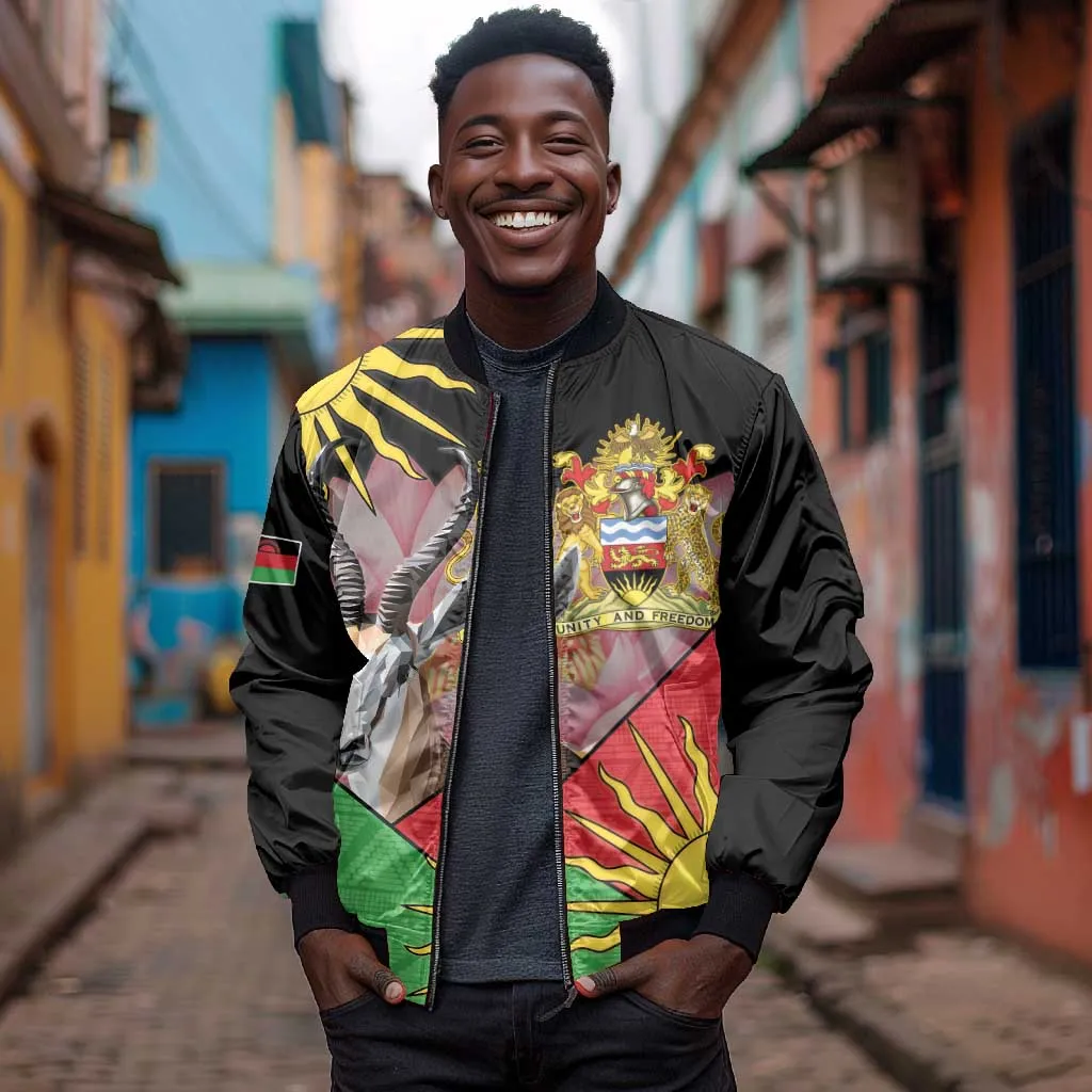 Personalized Africa Malawi Bomber Jacket Thomsons Gazelle With Lotus LT15